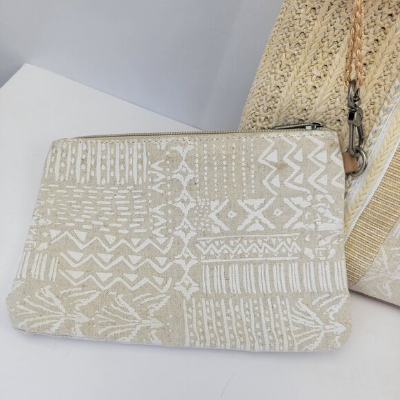 Sakroots Meadow Straw Bohemian Tote Cream - Picture 7 of 16